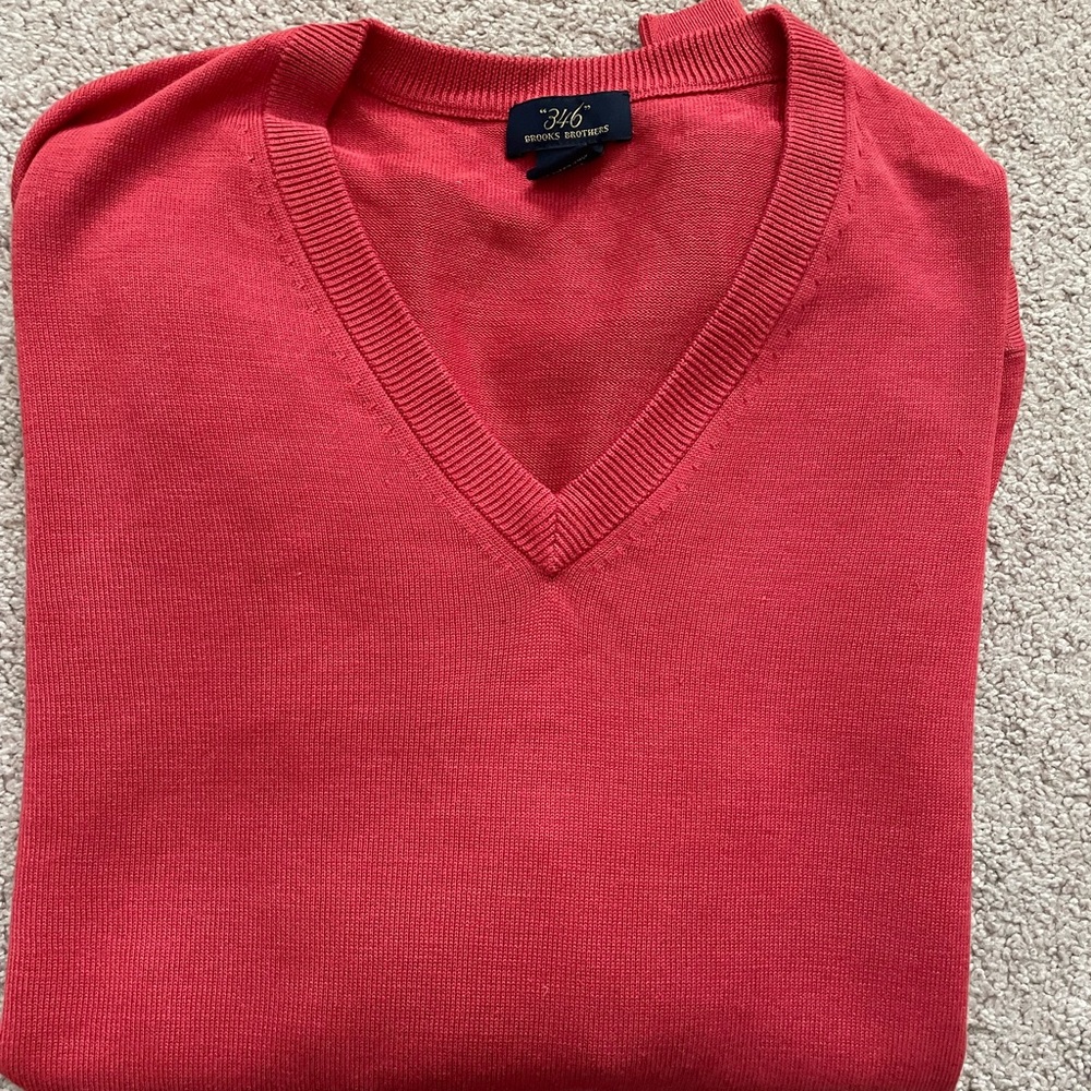 Like new! Red v- neck Brooks Brothers sweater